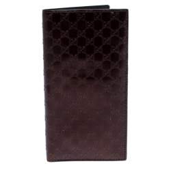 Gucci Maroon Microguccissima Leather Bifold Long Wallet