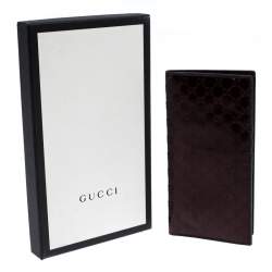 Gucci Maroon Microguccissima Leather Bifold Long Wallet