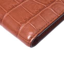 Gucci Orange Crocodile Bifold Wallet