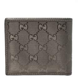 Gucci Metallic Gold GG Imprime Canvas Bi Fold Wallet
