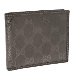 Gucci Metallic Gold GG Imprime Canvas Bi Fold Wallet