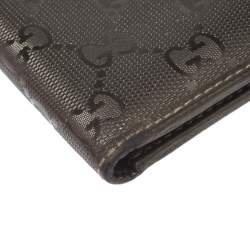 Gucci Metallic Gold GG Imprime Canvas Bi Fold Wallet