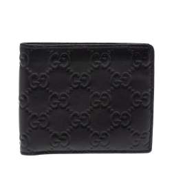 Gucci Black Guccissima Leather Bifold Wallet
