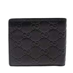 Gucci Black Guccissima Leather Bifold Wallet