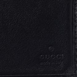Gucci Black Guccissima Leather Web Bifold Wallet