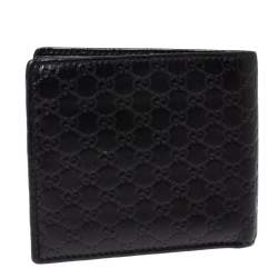 مملوكة مسبقًا Gucci Black/Mustard GG Microguccissima Leather Bifold Wallet