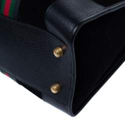 مملوكة مسبقًا Gucci Black Suede and Leather Neo Vintage Web Duffle Bag