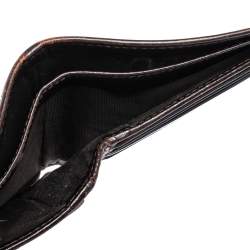 Pre Owned Gucci Dark Brown Diamante Leather Bifold Wallet