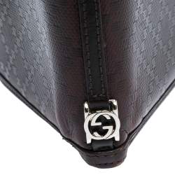 Pre Owned Gucci Dark Brown Diamante Leather Bifold Wallet