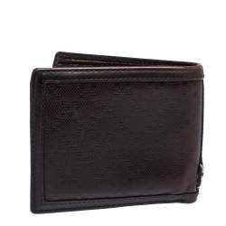 Pre Owned Gucci Dark Brown Diamante Leather Bifold Wallet