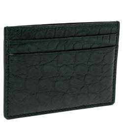 Gucci Dark Green Alligator Card Holder