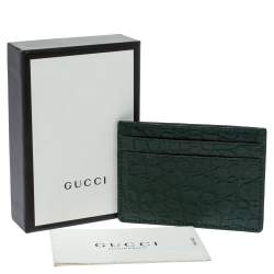 Gucci Dark Green Alligator Card Holder