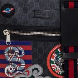 مملوكة مسبقًا Gucci Black GG Supreme Coated Canvas and Leather Night Courrier Messenger Bag