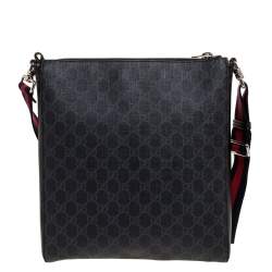 مملوكة مسبقًا Gucci Black GG Supreme Coated Canvas and Leather Night Courrier Messenger Bag