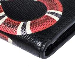Gucci Black Leather Kingsnake Bifold Wallet