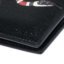 Gucci Black Leather Kingsnake Bifold Wallet