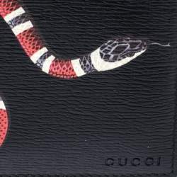 Gucci Black Leather Kingsnake Bifold Wallet