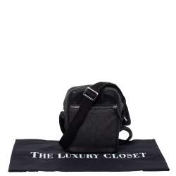 Gucci Black GG Canvas and Leather Messenger Bag