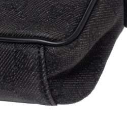 Gucci Black GG Canvas and Leather Messenger Bag