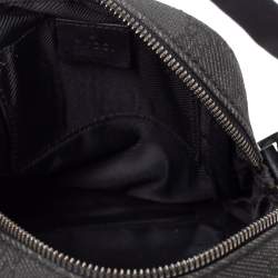 Gucci Black GG Canvas and Leather Messenger Bag