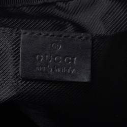 Gucci Black GG Canvas and Leather Messenger Bag
