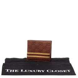 Gucci Brown Guccissima Leather Web Bifold Wallet