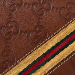 Gucci Brown Guccissima Leather Web Bifold Wallet