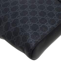 Gucci Black GG Supreme Canvas and Leather Messenger Bag
