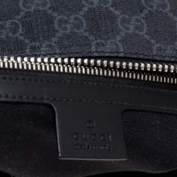 Gucci Black GG Supreme Canvas and Leather Messenger Bag