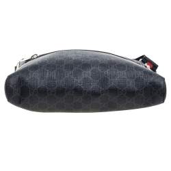 Gucci Black GG Supreme Canvas and Leather Messenger Bag