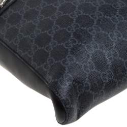 Gucci Black GG Supreme Canvas and Leather Messenger Bag