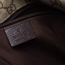 Pre Owned Gucci Beige/Brown GG Supreme Canvas and Leather Web Messenger Bag