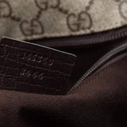 Pre Owned Gucci Beige/Brown GG Supreme Canvas and Leather Web Messenger Bag