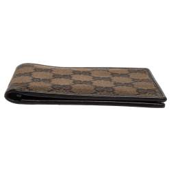 Gucci Black/Brown GG Canvas Bi-Fold Wallet