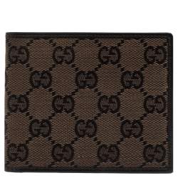 Gucci Black/Brown GG Canvas Bi-Fold Wallet