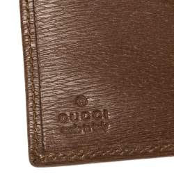 Gucci Brown Leather G Logo Bi Fold Wallet