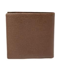 Gucci Brown Leather G Logo Bi Fold Wallet