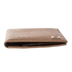 Gucci Brown Leather G Logo Bi Fold Wallet