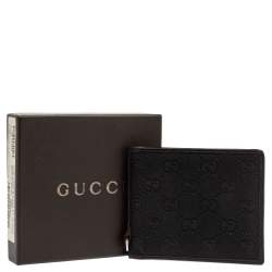 Gucci Black GG Canvas Web Bi-Fold Wallet