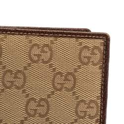 Gucci Beige/Brown GG Canvas and Leather Bi-fold Wallet