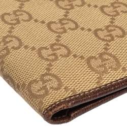 Gucci Beige/Brown GG Canvas and Leather Bi-fold Wallet