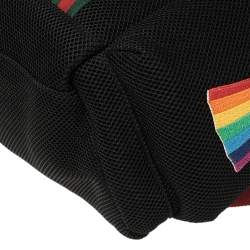 Gucci Black Mesh Fabric Hollywood Embroidered Backpack