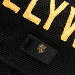Gucci Black Mesh Fabric Hollywood Embroidered Backpack