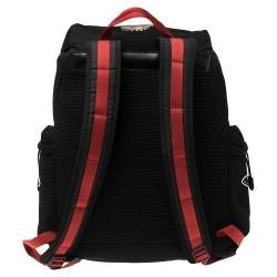 Gucci Black Mesh Fabric Hollywood Embroidered Backpack