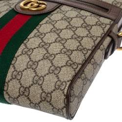 Gucci Brown/Beige GG Supreme Canvas and Leather Small Ophidia Messenger Bag