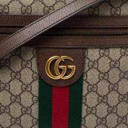 Gucci Brown/Beige GG Supreme Canvas and Leather Small Ophidia Messenger Bag