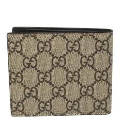 Gucci Beige GG Supreme Canvas Angry Cat Bifold Wallet