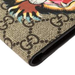 Gucci Beige GG Supreme Canvas Angry Cat Bifold Wallet