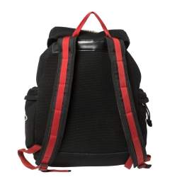 Gucci Black Mesh Fabric Hollywood Embroidered Backpack