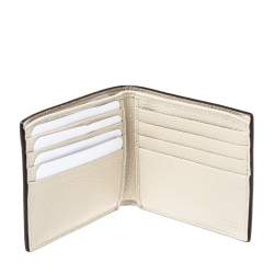 Gucci Off White Leather Logo Bifold Wallet 